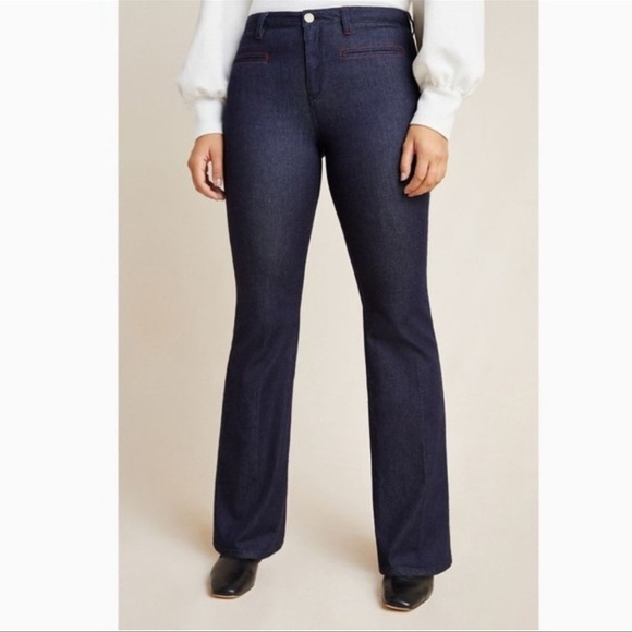 | Anthropologie | Stitched High-Rise Flare Jeans - Picture 2 of 7